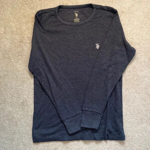 US Polp gray waffle shirt medium